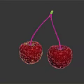 Fresh Red Cherries With Shiny Water Droplets On Dark Background Showcasing Vibrant Reflection