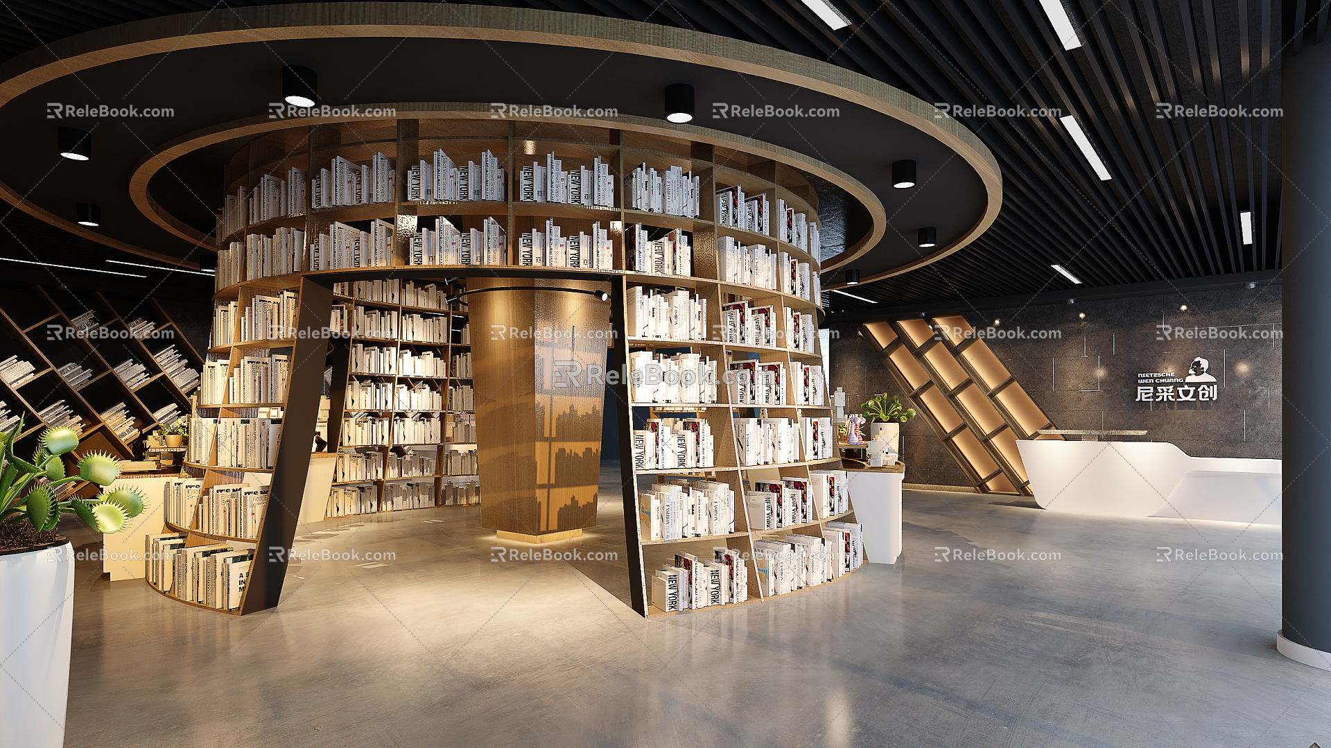 Modern Bookstore Wenchuang 3d model