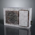 Vintage Computer Hardware Unit With Rusty Metal Case And Vent Grille 3d model