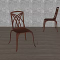 Brown Leisure Chairs with Crossed Pattern Design in Bright Room with Wooden Floor
