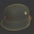 White Military Helmet With Worn Texture Rusted Edge And Bullet Hole