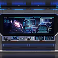 Futuristic Space Control Panel With Galaxy Display And Holographic Tech Interface