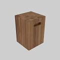 Modern Cube Shaped Oak Wood Coffee Table With Simple Handle Design For Living Room