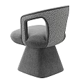 Modern Single Chair With Gray Fabric Upholstery Woven Armrest Detail And Elegant Design