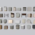 Sofa Stool Low Stool Combination Shoe Changing Stool 3d model