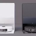 White and Dark Xiaomi Robotic Vacuum Cleaners with Charging Docks Daily Home Appliances