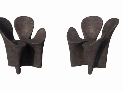 Modern Black Single Sofa With Unique Curved Design And Comfortable Fabric 3d model