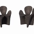 Modern Black Single Sofa With Unique Curved Design And Comfortable Fabric