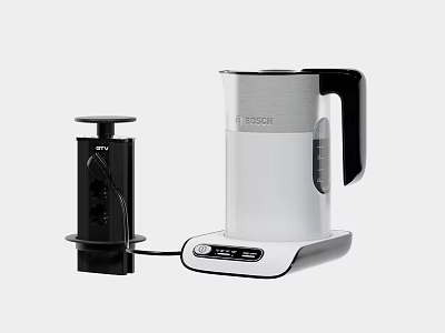 Modern Tech Electric Kettle With PTC Heat Base Station Kitchen Appliance 3d model