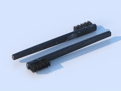 Practical Black Long Handled Brushes For Household Cleaning Daily Tools 3d model