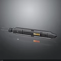 Futuristic Sci Fi Tech Device With Glowing Blade Dark Gray Body And Yellow Indicators