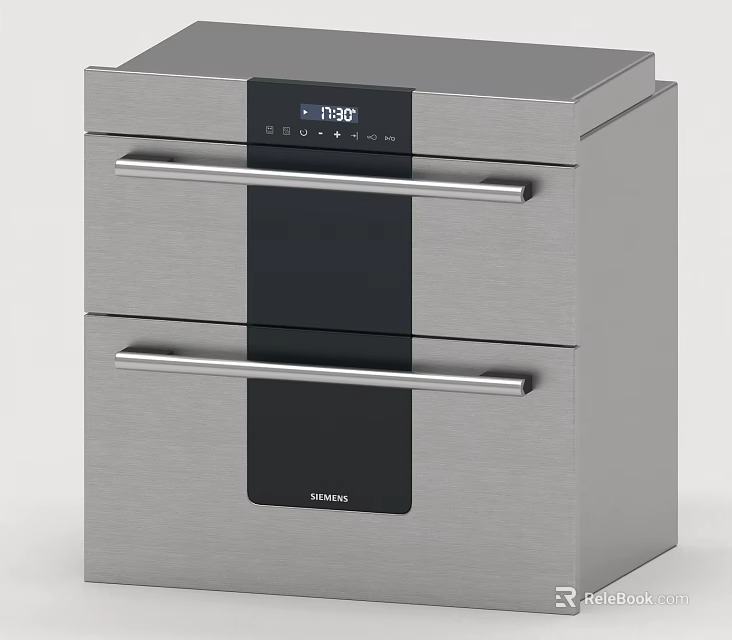 Siemens Stainless Steel Double Drawer Kitchen Electric Appliance With Digital 3d model 