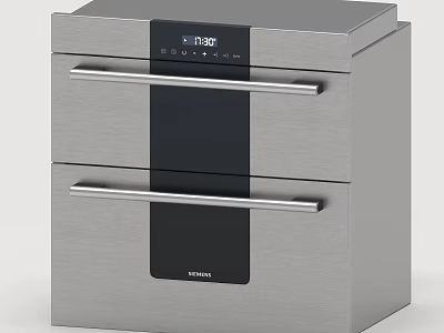 Siemens Stainless Steel Double Drawer Kitchen Electric Appliance With Digital 3d model