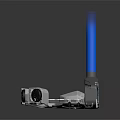 Golf Putter With Blue Shaft White Head And Modern Design Details