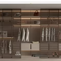 Modern Minimalist Wardrobe Interior Design With Slatted Doors Open Shelves And Hanging Rods