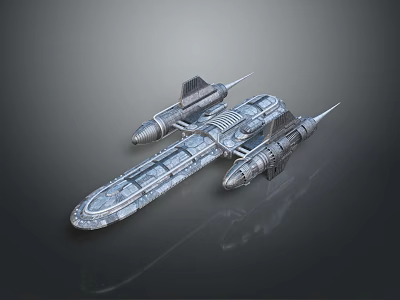 Futuristic Spacecraft Design with Propulsion Systems for Deep Space Exploration Missions 3d model