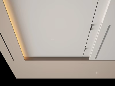 Modern Minimalist Ceiling Design With Recessed Lighting And Linear Accents 3d model