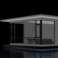 Modern Waterfront Detached Villa With Large Glass Windows White Exterior And Scenic Lake View