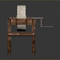 Traditional Wooden Stand With Round Natural Stone Millstone For Grinding