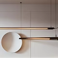 Minimalist Modern Linear Pendant Lights With Sleek Metal Frame And Circular Decor