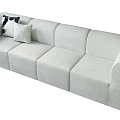 Modern Light Gray Sectional Sofa With Comfortable Fabric And Decorative Pillows 3d model