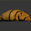 Freshly Baked Golden Brown Croissant With Chocolate Stripes And Flaky Texture