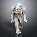 Mythical Snow Yeti Creature 3D Model With Muscular Build And Blue Fur