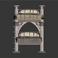 Classic Metal Bunk Bed With Upper And Lower Mattresses Ornate Frame And Decorative Posts