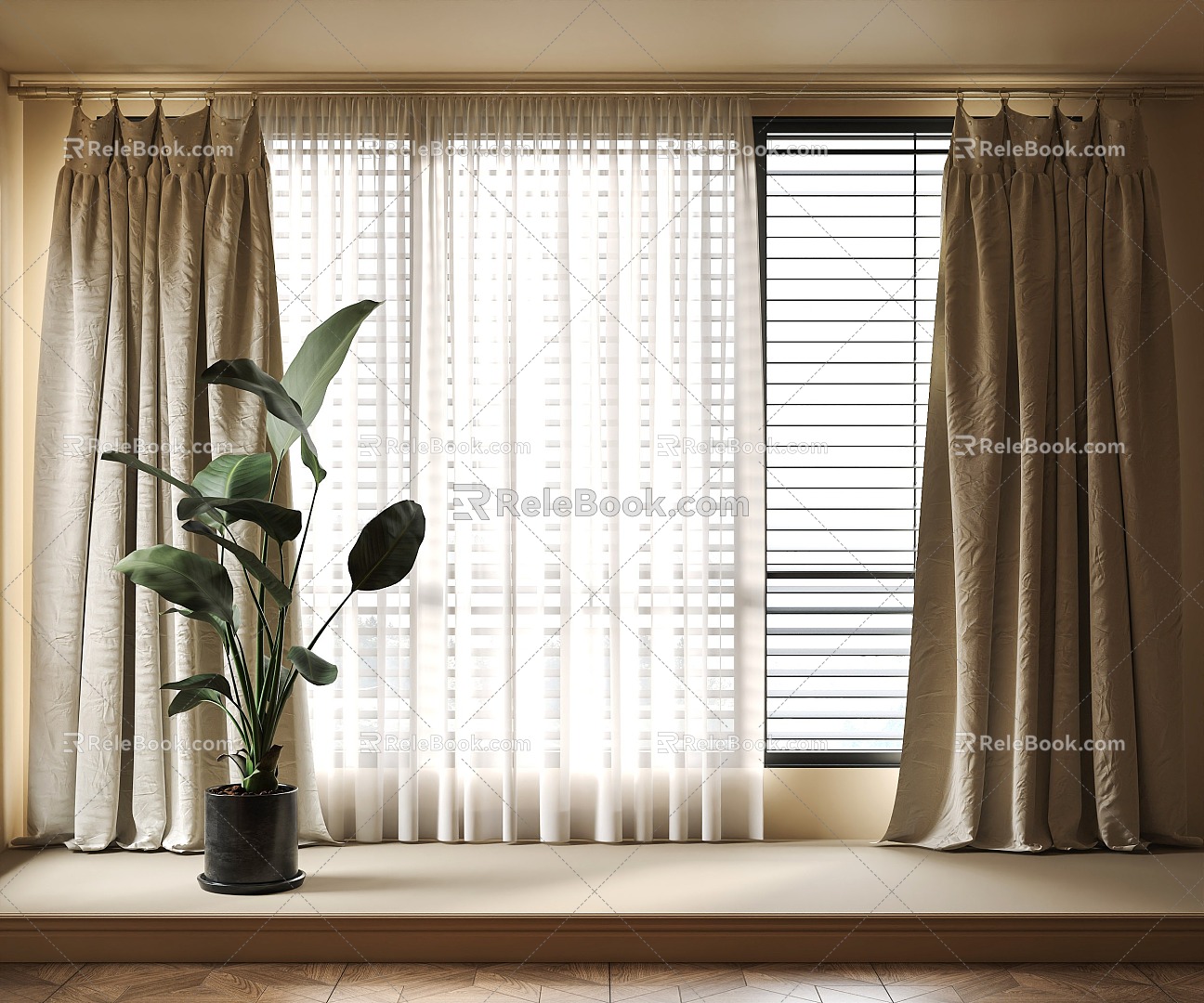 Universal Curtain Fabric Curtain Gauze Curtain Dream Curtain 3d model