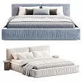 Modern Bed Design With Linen Bedding Pillows And Soft Blanket Details