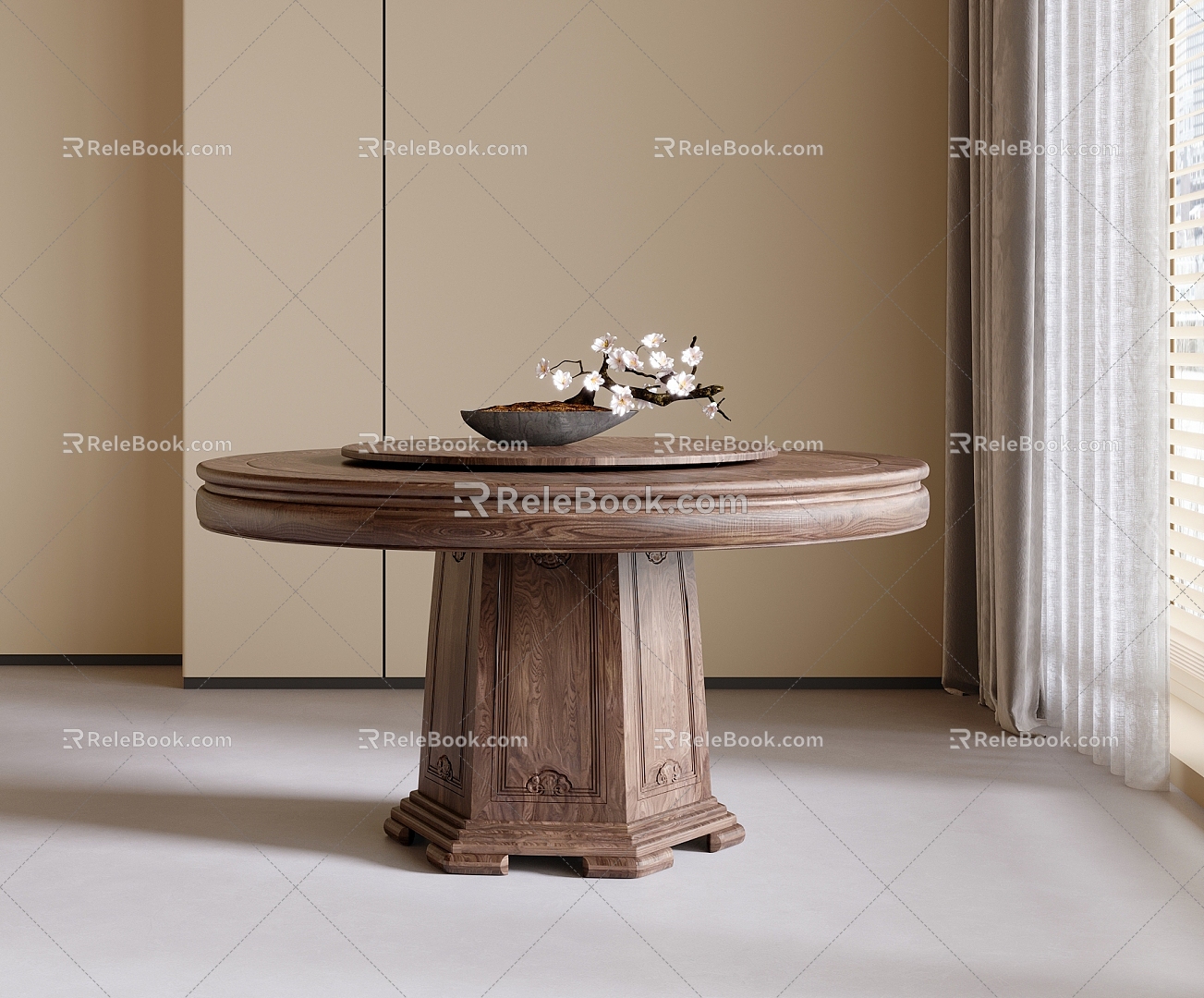 New Chinese Round Dining Table 3d model