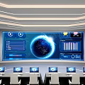 Modern Big Data Command Center Science and Technology Monitoring Room Conference Reception Senior Command Center 3d model