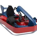 Functional Go Kart With Red And Blue Body Design And Black Seats