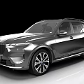 Silver BMW SUV With Modern Front Grille And Alloy Wheels Design 3d model