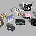 Modern alarm clock electronic desk clock electronic alarm clock 3d model