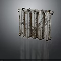 Vintage Rusty Radiator With Aged White Finish And Brown Rust Spots 3d model