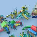 Colorful Playground Equipment for Children Including Slides Swings and Climbing Frames