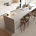 Quiet Dining Table and Chair Combination Dining Table and Chair 3d model