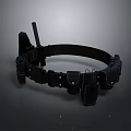 Durable Multifunctional Black Utility Belt With Multiple Small Pockets And Walkie Talkie