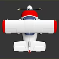 Toy Spaceplane Model With White Body Red Wing Tips And Blue Cockpit On Dark Background