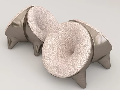 Modern Accent Chairs With Metallic Frame Upholstered Seat And Three Legged Base Design 3d model