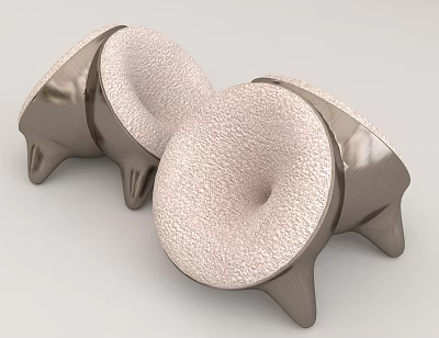Modern Accent Chairs With Metallic Frame Upholstered Seat And Three Legged Base Design 3d model