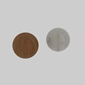Two Tone Wooden Sphere Component With Left Brown And Right White Wood Grain Background