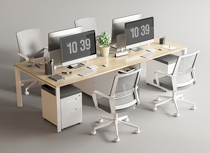 Modern Office Desk and Chair Office Desk and Chair Staff Station Computer Desk and Chair 3d model