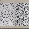 Modern Square Rugs With Gray Polka Dots And Black Leopard Print Patterns 3d model