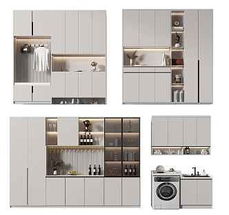 Modern Washing Machine Cabinet Shoe Cabinet Wine Cabinet 3d model