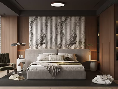 Modern Home Bedroom Master Bedroom Double Bed Ceiling Light 3d model