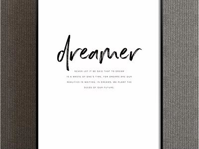 Inspirational Dreamer Decorative Wall Art With Motivational Quote And Modern Design 3d model
