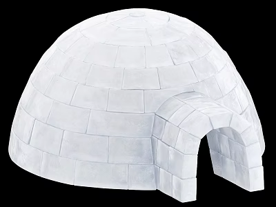 Traditional Igloo Structure With Dome Shaped Ice Block Construction And Arched Entrance 3d model