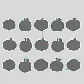 Collection of Colorful Carved Halloween Pumpkins With Different Facial Expressions